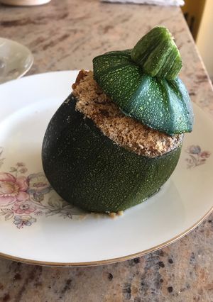 A picture of Stuffed courgettes.