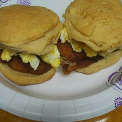 A picture of Fish and Egg Biscuits (American biscuits).