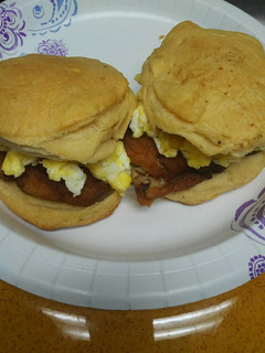 A picture of Fish and Egg Biscuits (American biscuits).