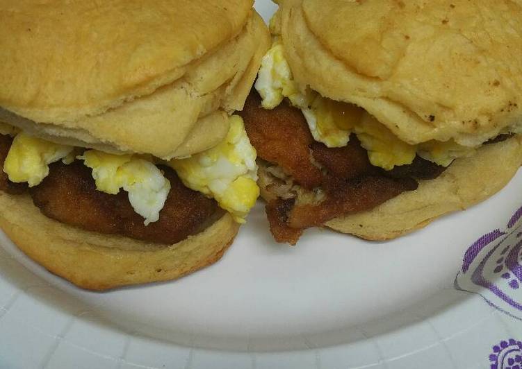 Steps to Prepare Super Quick Homemade Fish and Egg Biscuits (American biscuits)