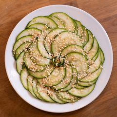 A picture of Korean flavor courgette salad.