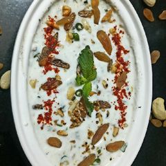 A picture of Dry fruit and nut raita.