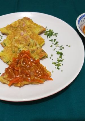 Foto resep 198.Telur dadar sayuran a la fuyung hai