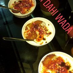 A picture of Aloo Singhara Dahi Vada.