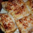 Crepes rellenas de pollo con verduras