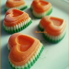 A picture of Tricolor panna cotta.