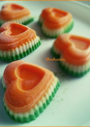A picture of Tricolor panna cotta.