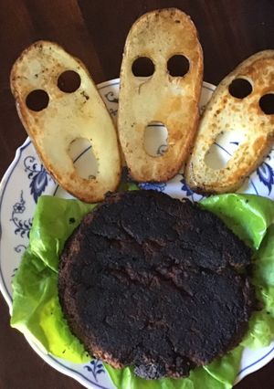 A picture of California Farm Halloween Blood Sausage with Ghoul Wine.