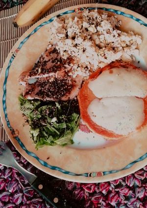 Una foto de Suprema de pollo con calabaza súper light