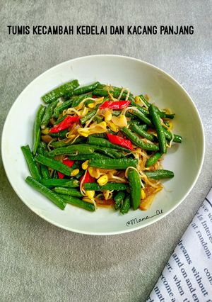 Foto resep Tumis kecambah kedelai dan kacang panjang
