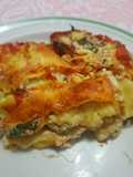 Lasaña vegetariana de espinacas y champiñones