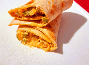 A picture of Mixed Veggies and Chickpeas Burritos.