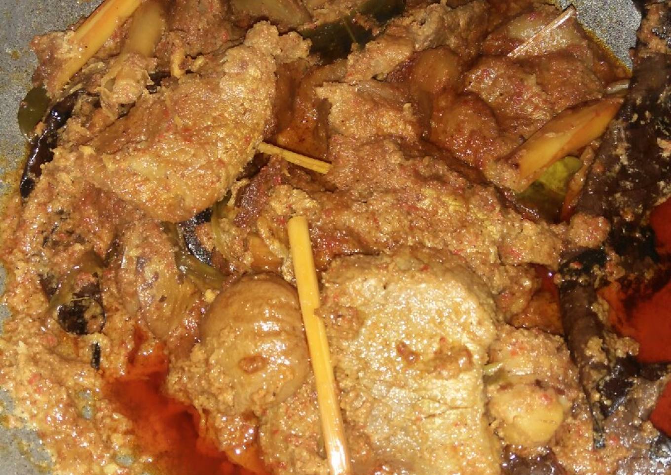 Rendang jengkol daging