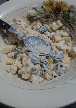 Una foto de Ensalada Navideña de manzana y pasas campirana de los Altos de Jalisco