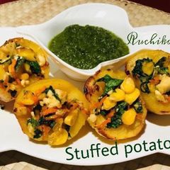 Stuffed potatoes A picture of Stuffed potatoes.
