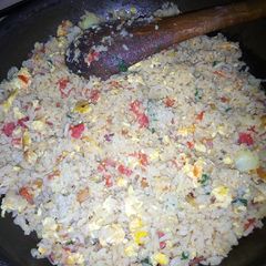 A picture of Scrambled egg Rice #AuthorMarathon.