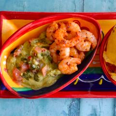 Cajun Prawns with Avocado A picture of Cajun Prawns with Avocado.