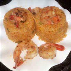 Prawn jollof rice A picture of Prawn jollof rice.