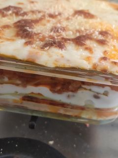 Una foto de Lasaña de calabacín con relleno de carne picada