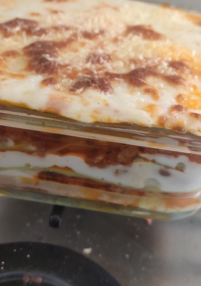 Una foto de Lasaña de calabacín con relleno de carne picada