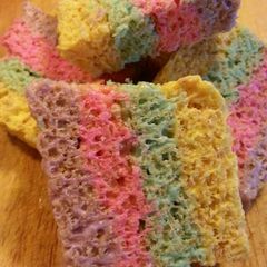 A picture of Layered "Peeps" Rice Krispie Treats.