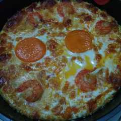 A picture of Beef casserole with shrimp & egg (low carb/ketofy).