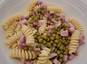 Foto di Fusilli con piselli e pancetta