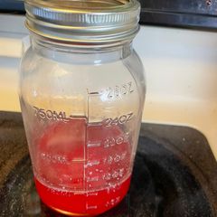 A picture of Strawberry simple syrup.