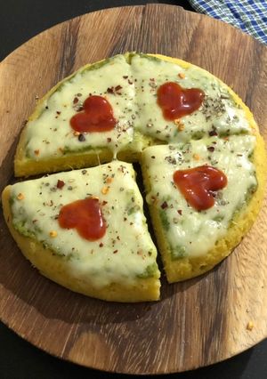 A picture of Gluten free dhokla pizza.