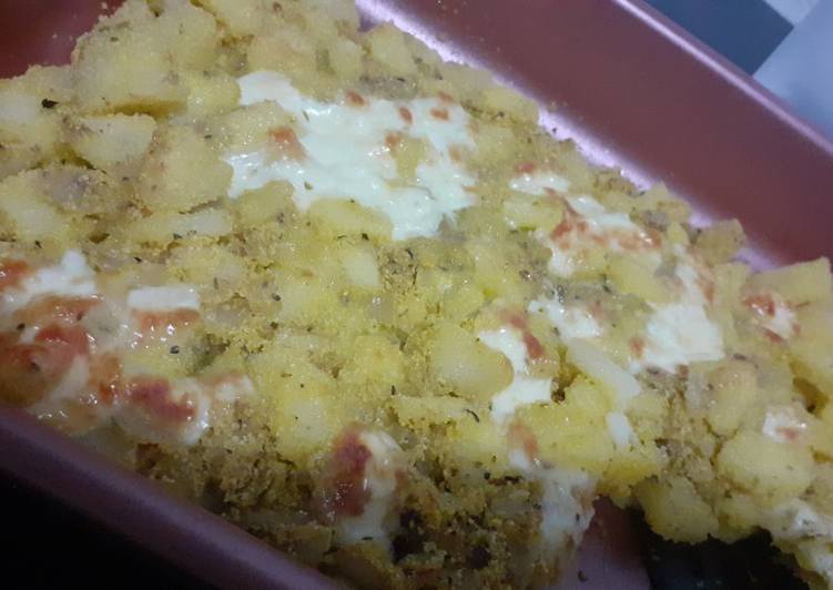 Pastel de papa, polenta y queso