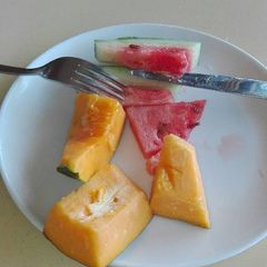 A picture of Pawpaw/ water Mellon slice.