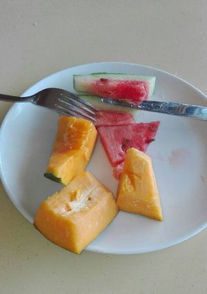A picture of Pawpaw/ water Mellon slice.