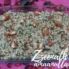 A picture of Broken Wheat Salad with Fish Fillets.