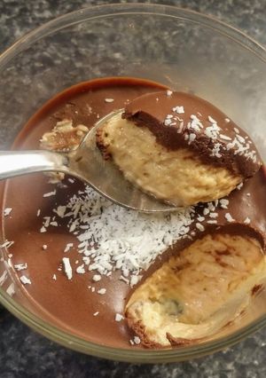 Une photo de ​Mousse beurre de cacahuète/chocolat​ (vegan)