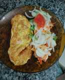Omelette de jamón y queso