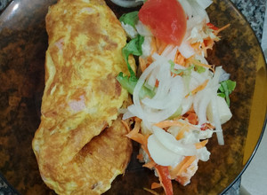 Una foto de Omelette de jamón y queso