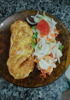 Una foto de Omelette de jamón y queso
