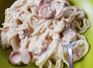 Foto resep Spaghetti saus carbonara simpel