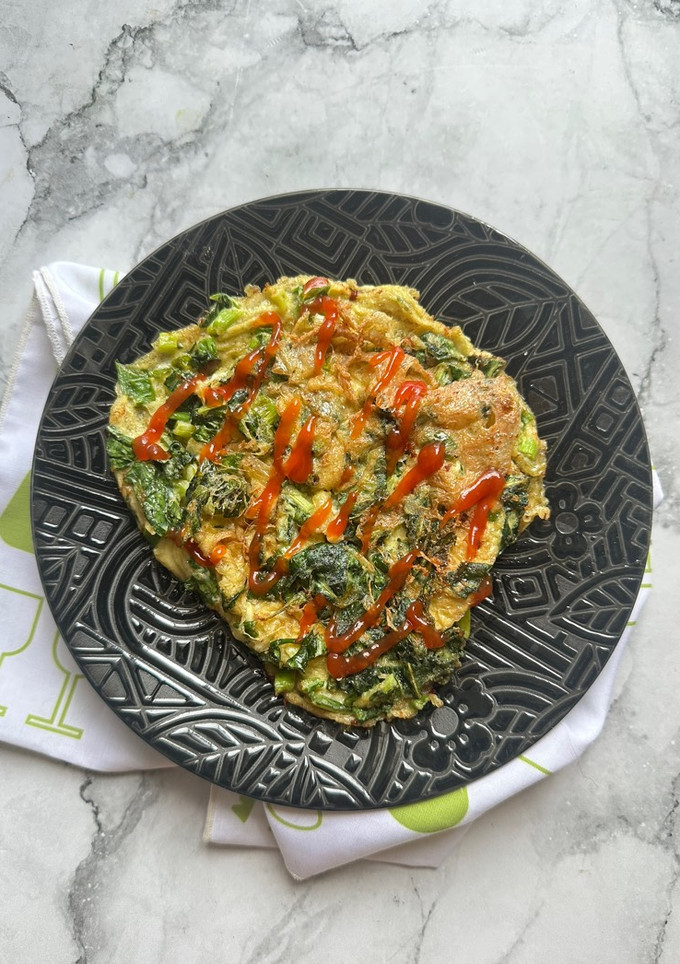 Foto resep Telur Dadar Sawi Hijau