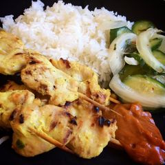 A picture of Coconut Curry Chicken Satay.