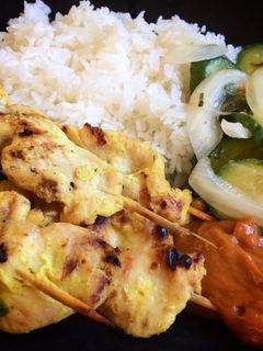 A picture of Coconut Curry Chicken Satay.
