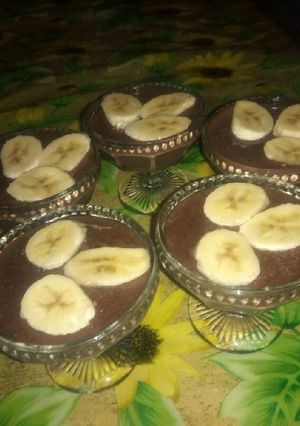 Une photo de Flan choco-banane