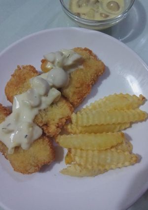 Foto resep Fish and Chip Saus Jamur