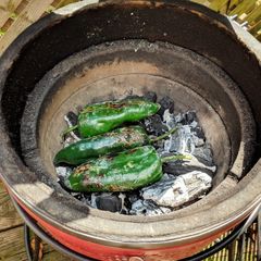Roasted Poblano Peppers A picture of Roasted Poblano Peppers.