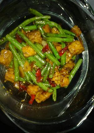 Foto resep Oseng pedas tempe kacang panjang 
