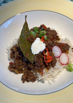 A picture of South African Curry mince.