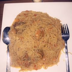 A picture of Jollof Spaghetti.