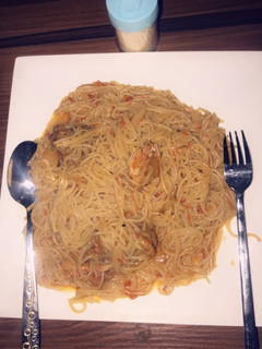 A picture of Jollof Spaghetti.