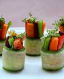 Raw Zucchini Greek Salad Makizushi