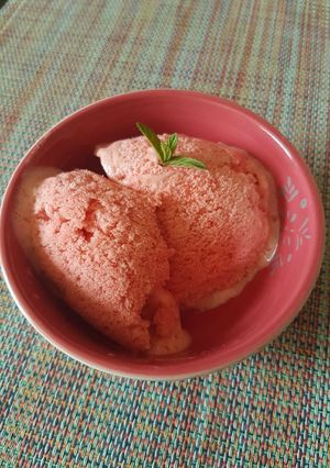 Une photo de Sorbet à la fraise